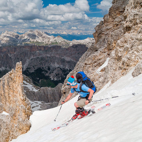 Freeride estivo in Dolomiti (Val Culea integrale a luglio)