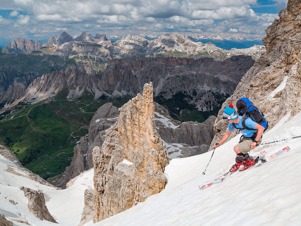 Freeride estivo in Dolomiti (Val Culea integrale a luglio)