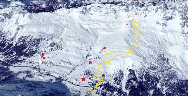 Cartina itinerario Val Tegnousa - Cima Uomo