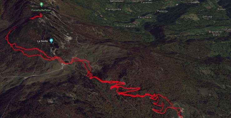 Traccia gita skialp a Cima Ofre